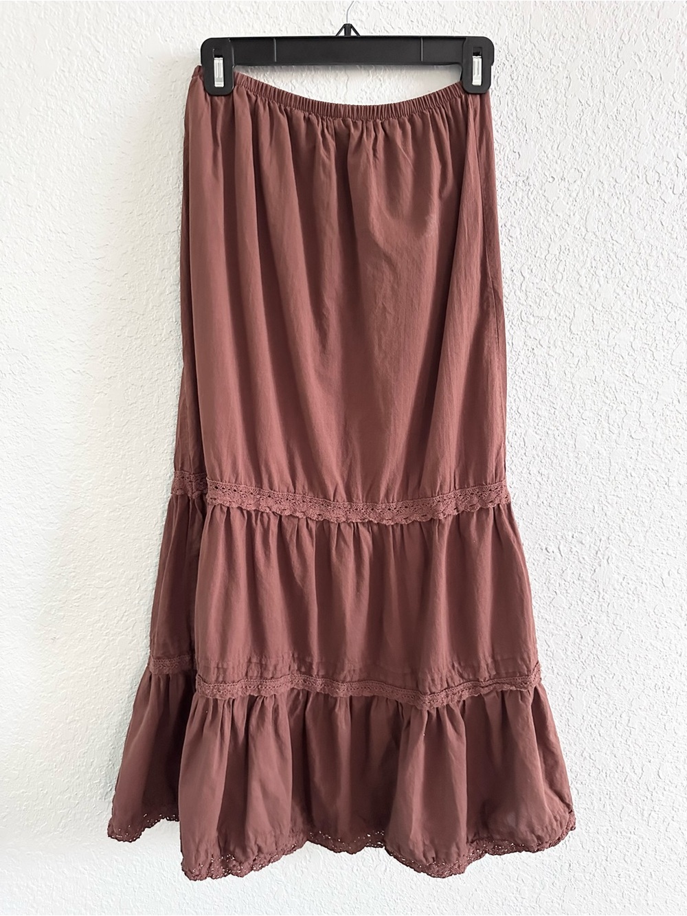 Wild Fable Brown Tiered Cotton Maxi‎ Skirt XS Boho Prairie Cottagecore